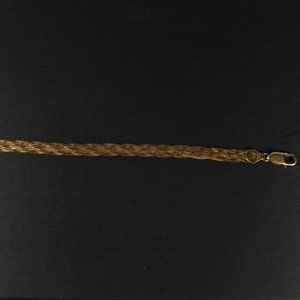 18KT Gold Weave Herringbone Bracelet - 7.5" Long